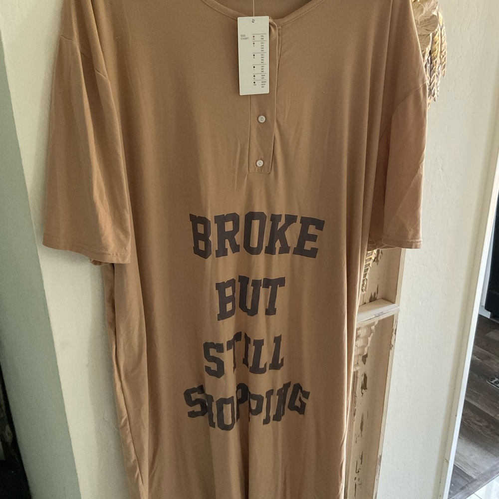 Oversized Broke But Still Shopping Nightgown